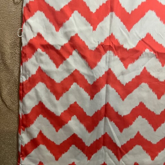 Almost Famous Women Medium Sleeveless Chevron Orange Cream Sun Summer Dress (Z) - Picture 2 of 4
